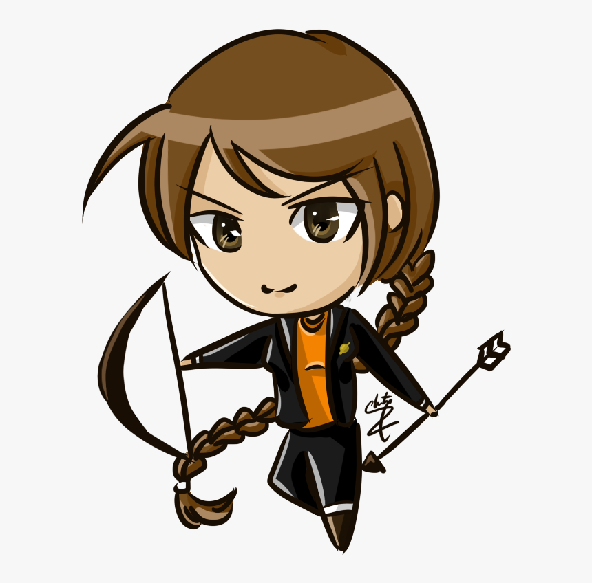 Katniss Everdeen Cartoon Chibi, HD Png Download