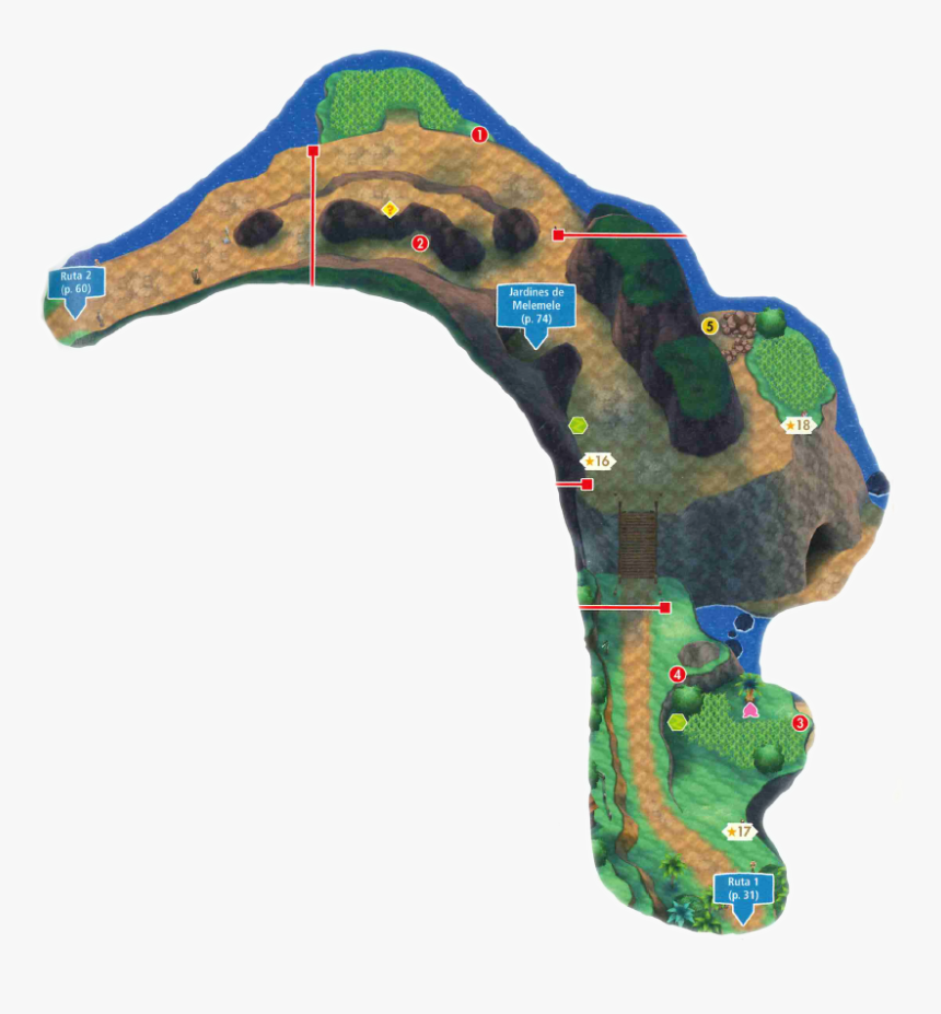 Alola Route 3 Map, HD Png Download