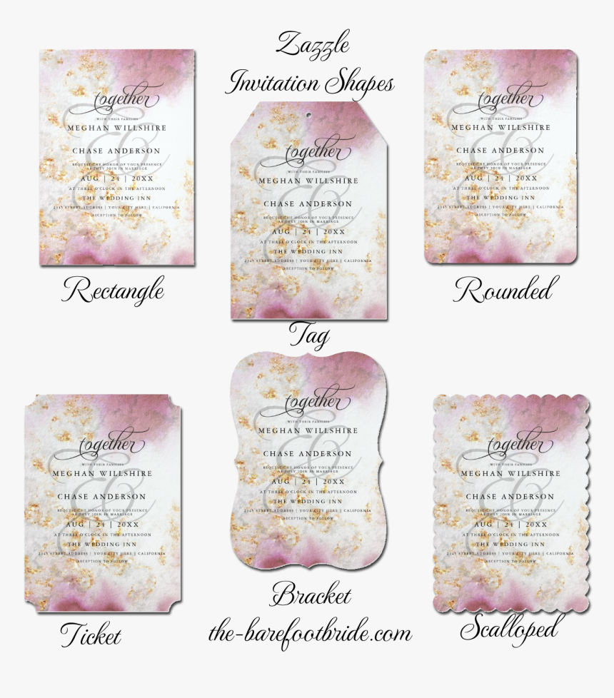 Wedding Invitation Shapes Barefootbride™ - Handwriting, HD Png Download