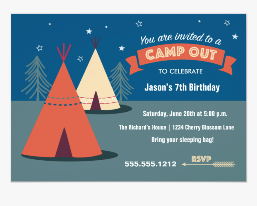 Camp Out Party 5 X 7   - Triangle, HD Png Download