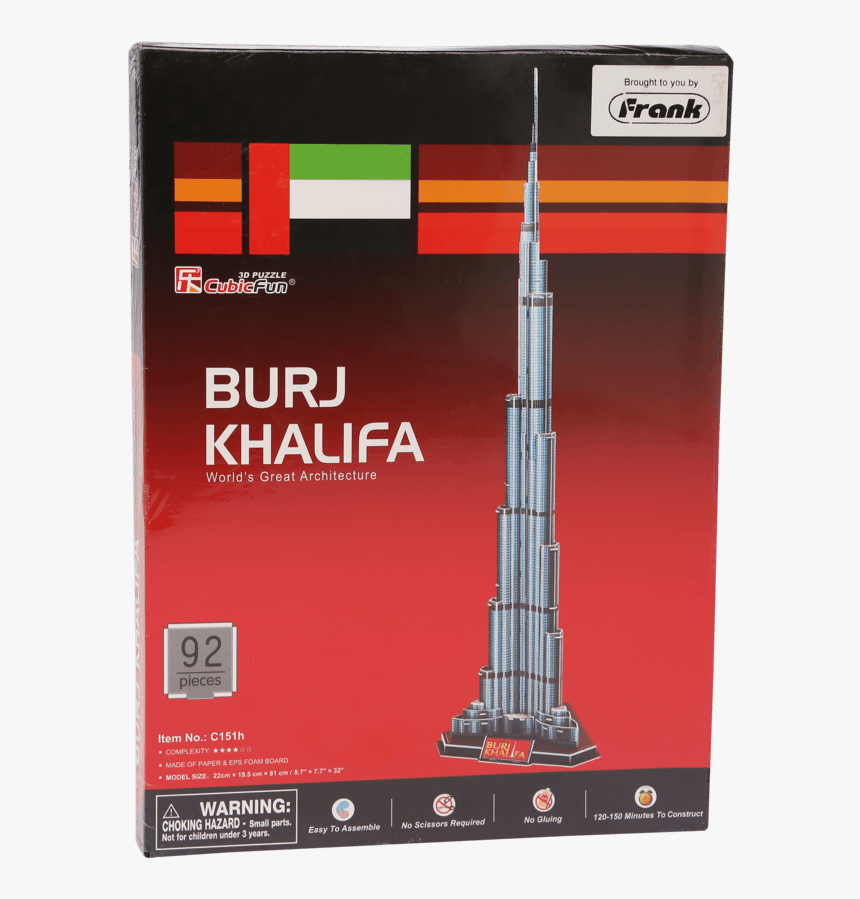 Unisex Burj Khalifa 3d Puzzle Set Burj Khalifa Cubicfun, HD Png