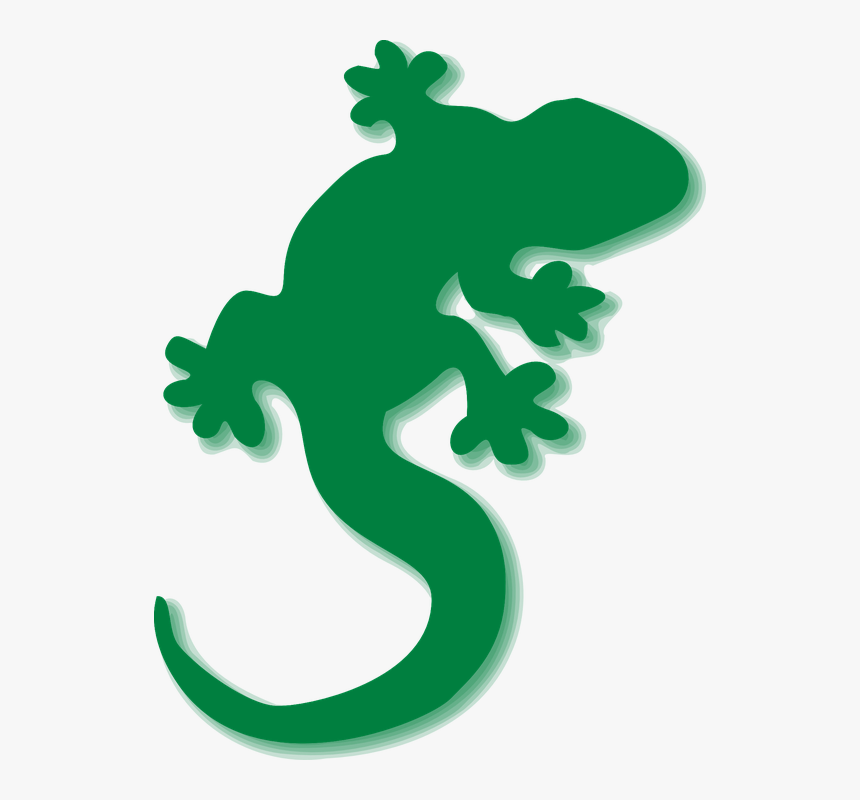Lizard, Green, Gecko, Silhouette, Shadow - Gecko Clipart, HD Png Download