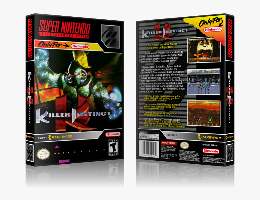 Killer Instinct Replacement Nintendo Snes Game Case - Killer Instinct Character Bio, HD Png Download