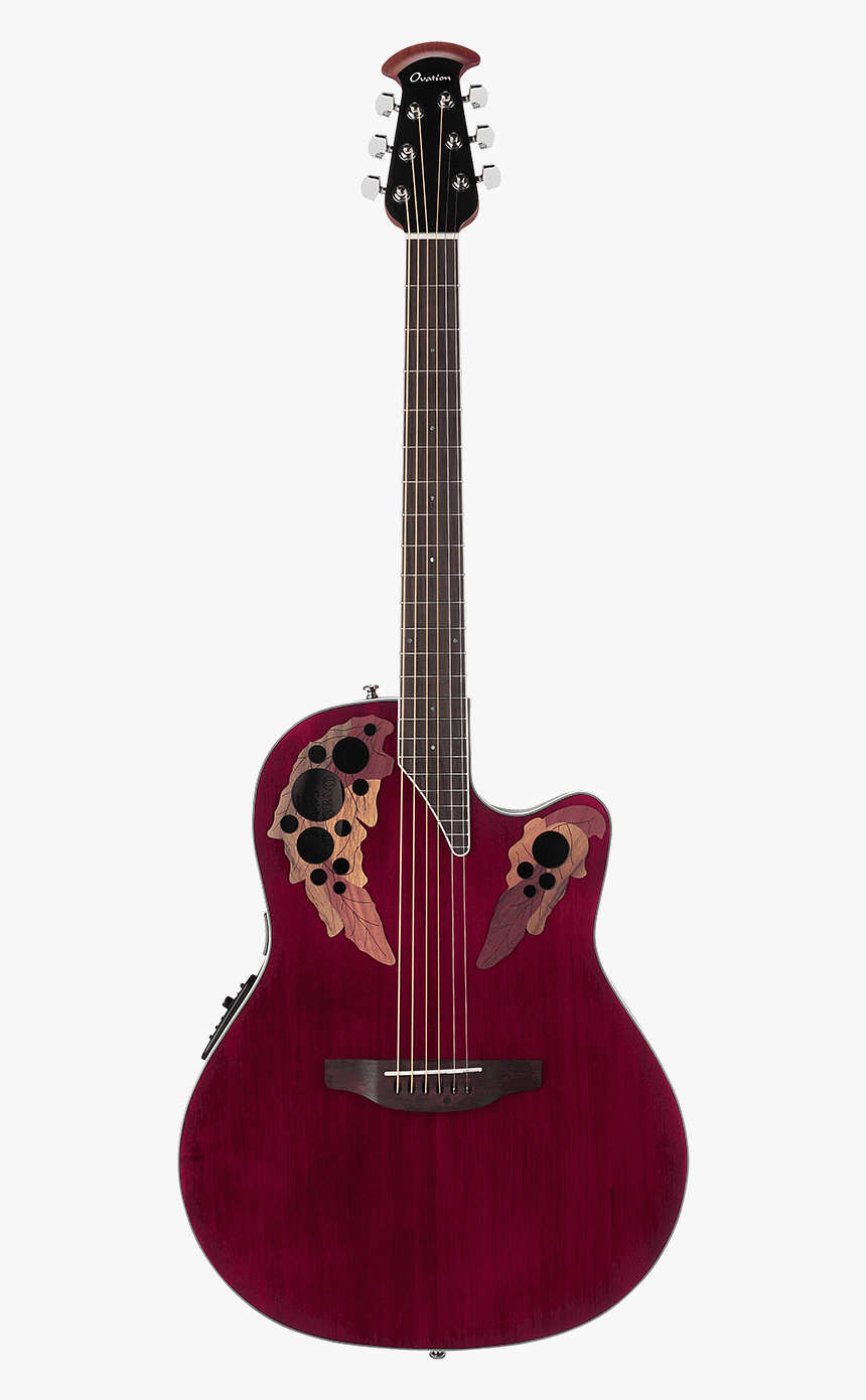 Ce44-rr - Celebrity Elite - Ruby Red - Front - Ovation Guitars Celebrity Elite, HD Png Download