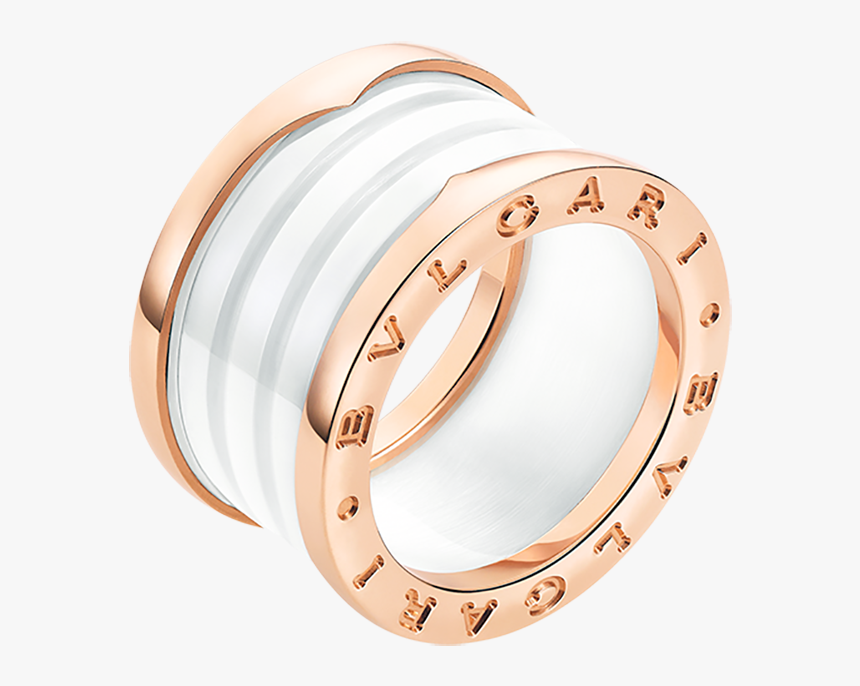 Zero K Pink Gold White Ceramic Ring - Bulgari, HD Png Download
