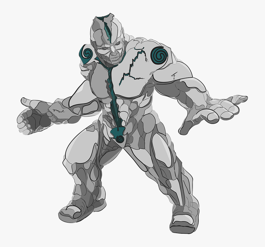 Mecha,fictional Character,line - Golem, HD Png Download
