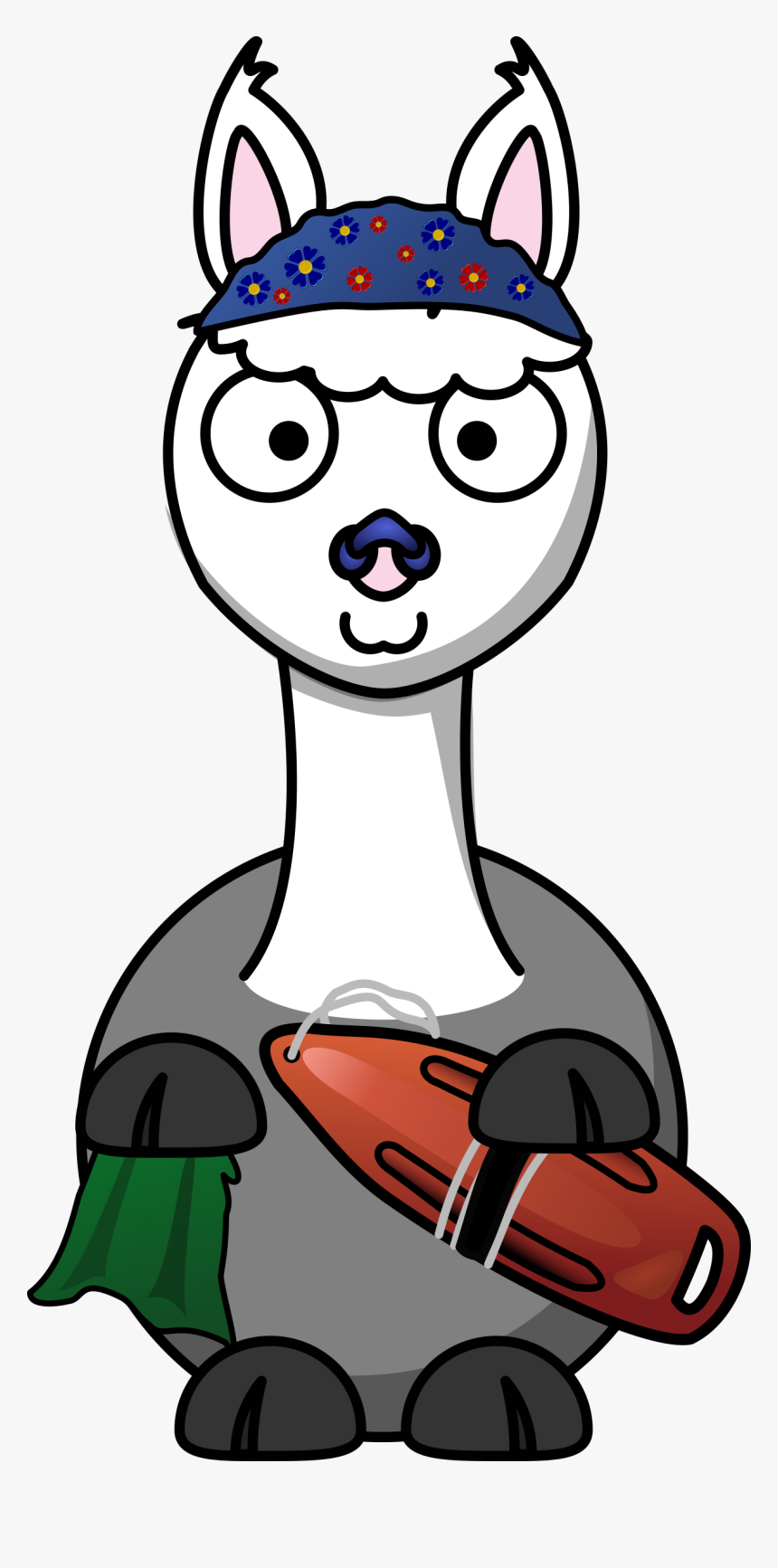 This Free Icons Png Design Of Swimming Alpaka - Png Cartoon Llama, Transparent Png