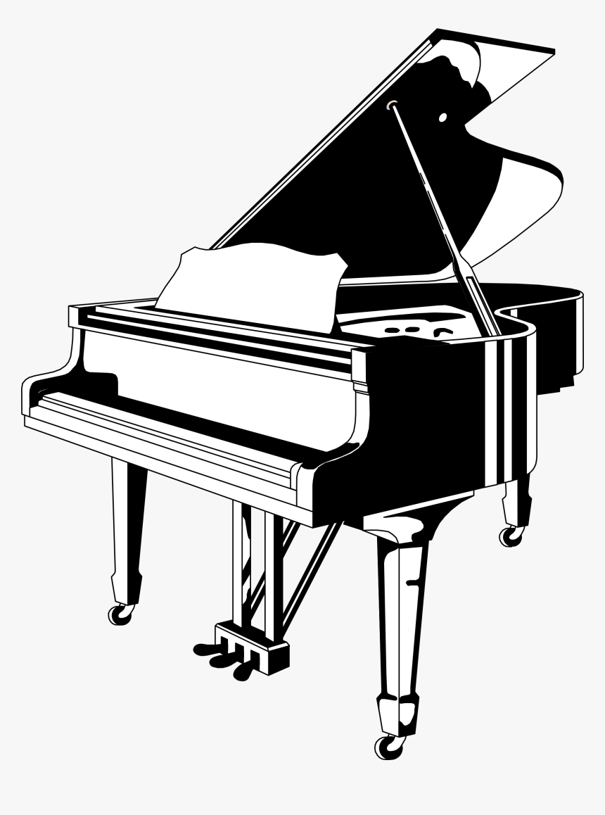 Piano Black And White, HD Png Download