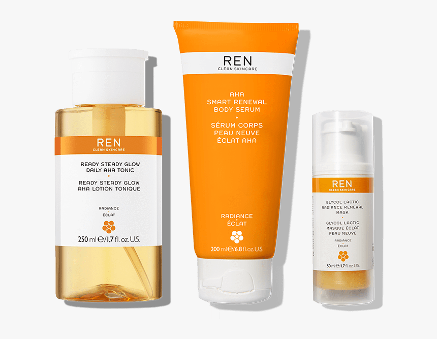 Glow Getter Aha Face & Body Trio - Ren Radiance Kit, HD Png Download
