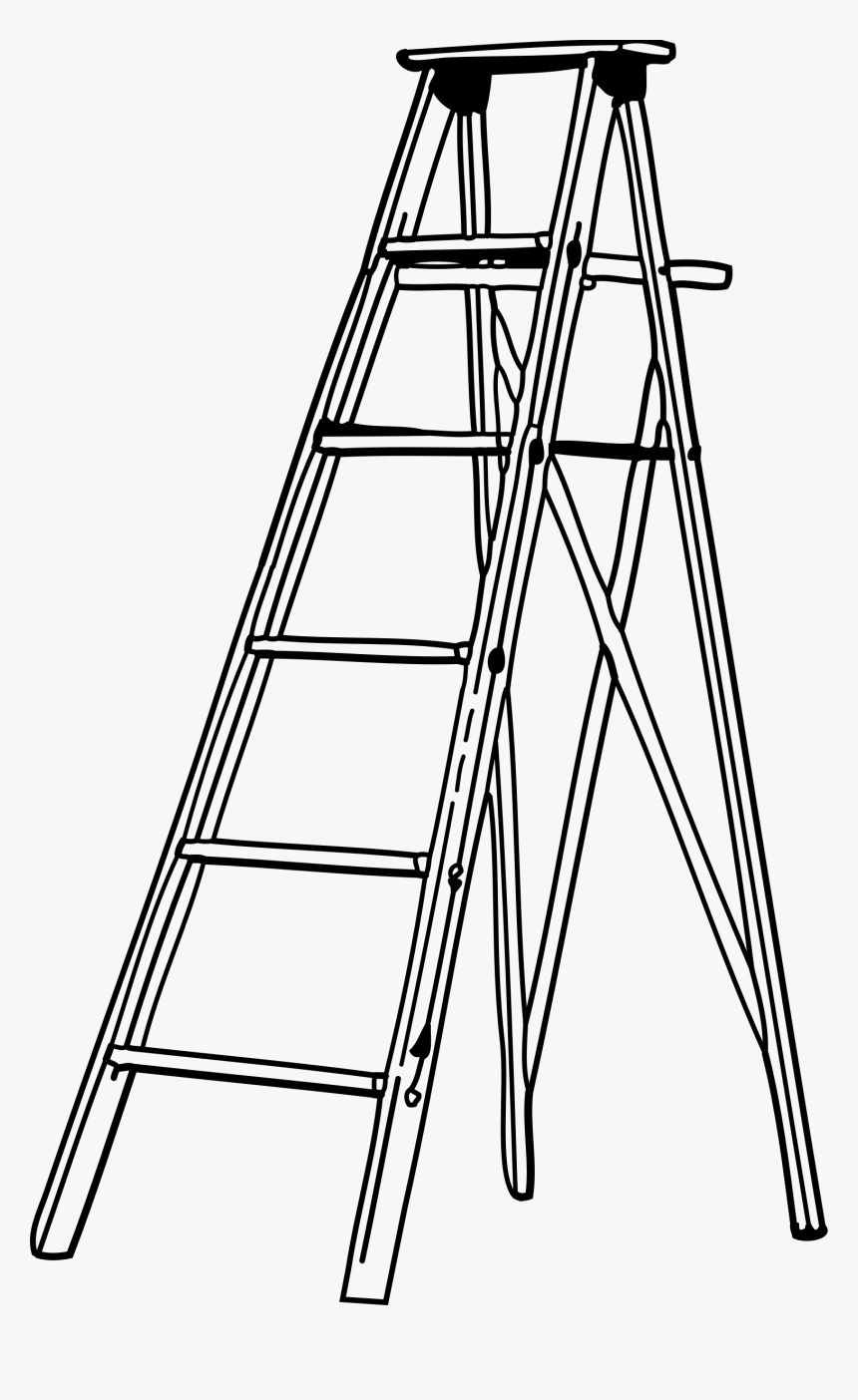 Transparent Staircase Clipart Black And White - Ladder Clip Art, HD Png Download