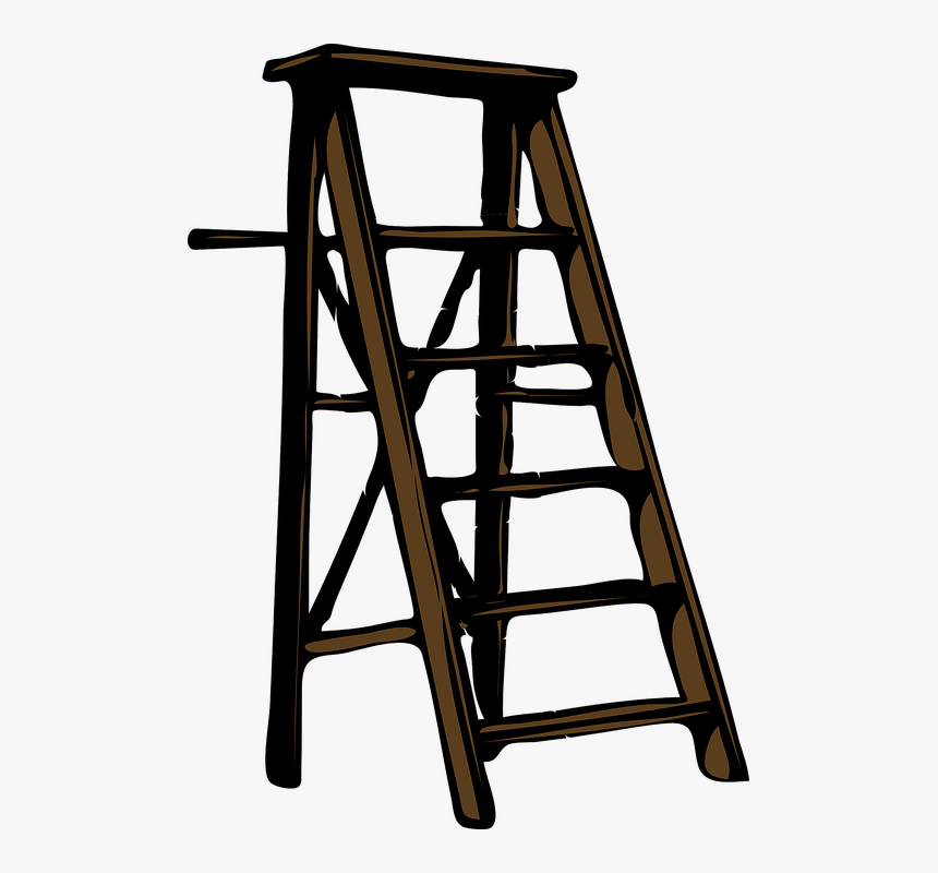 Ladder, Wood, Step, Steps, Tool, Brown, Staircase - Ladder Cliparts, HD Png Download