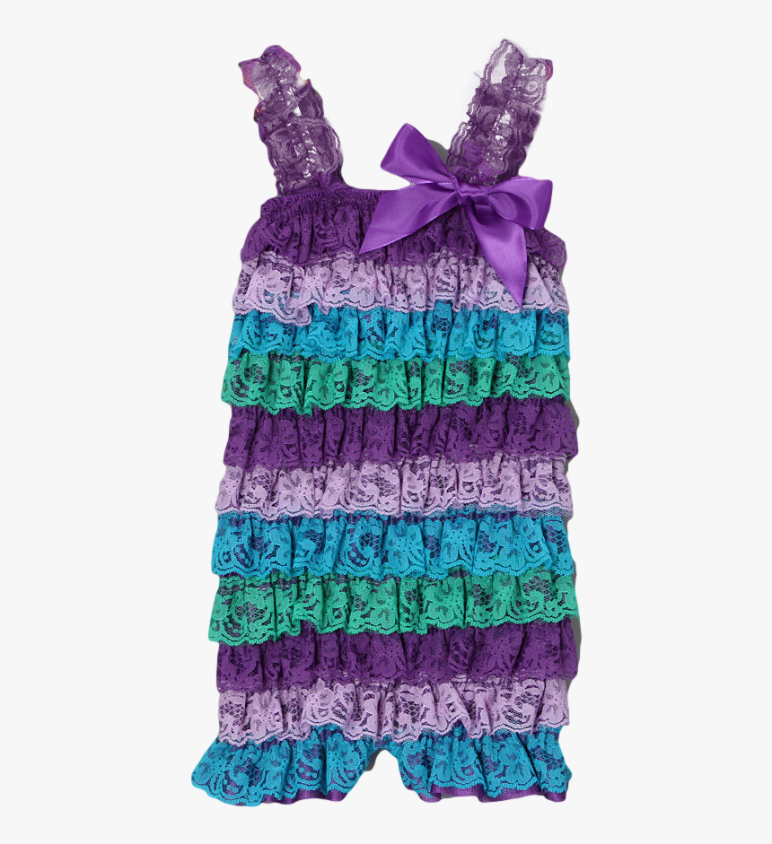 Purple Mermaid Lace Ruffle Romper - Cocktail Dress, HD Png Download