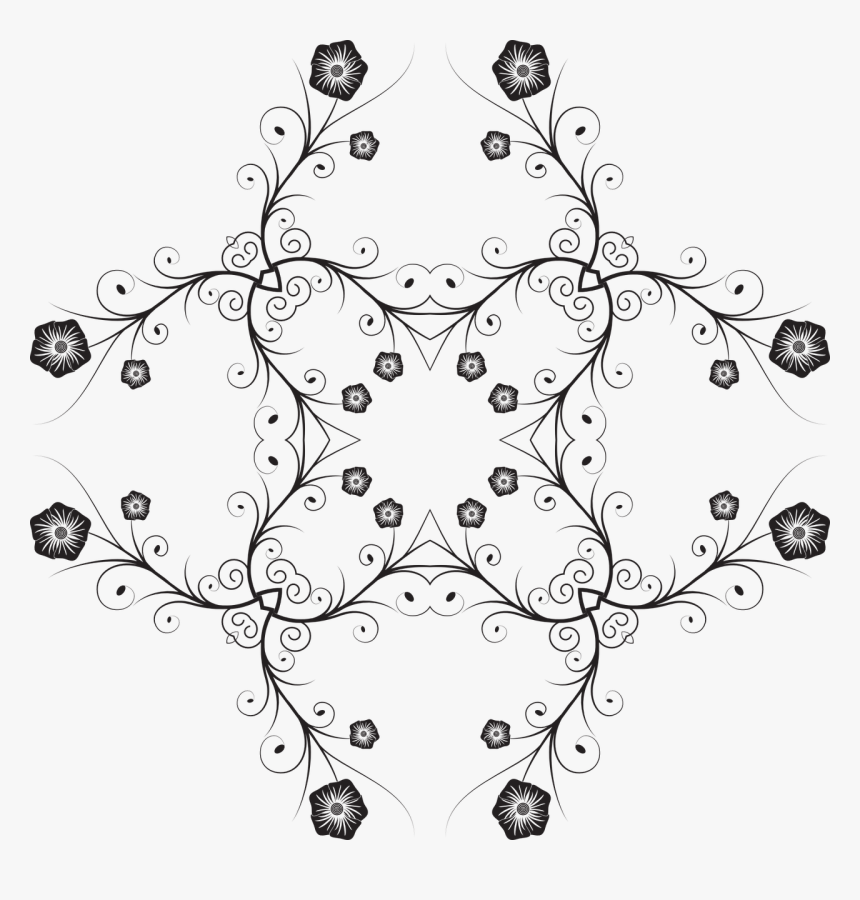 Flowering Vines Line Drawing, HD Png Download