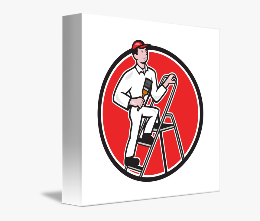 Transparent House Painting Clipart - Brocha Pintura Y Escalera, HD Png Download
