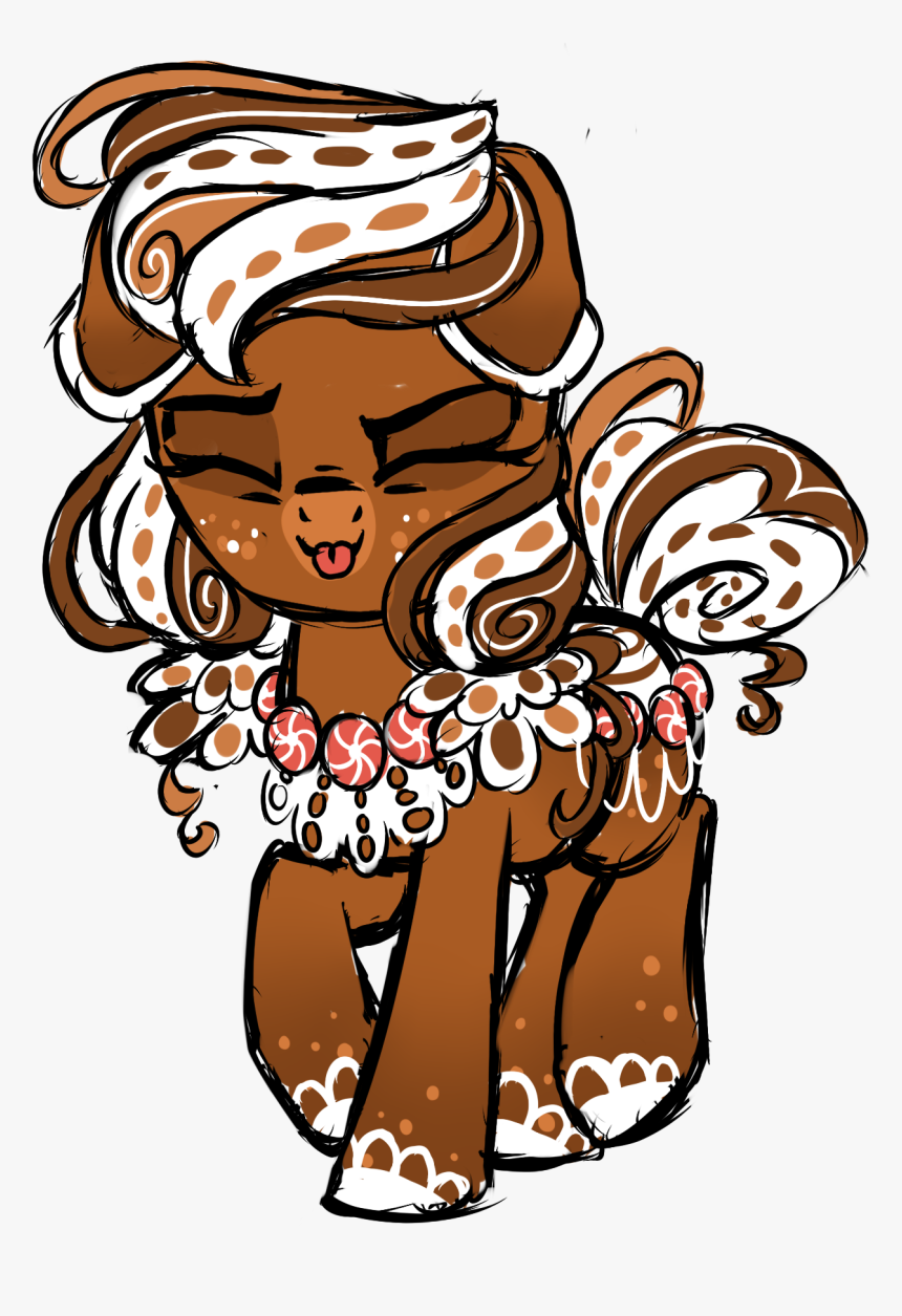 Rainjay-xx, Eyes Closed, Food, Food Pony, Gingerbread - Illustration, HD Png Download