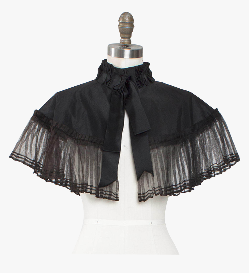 Victorian Silk Taffeta Capelet With Ribbonwork Collar - Ruffle, HD Png Download