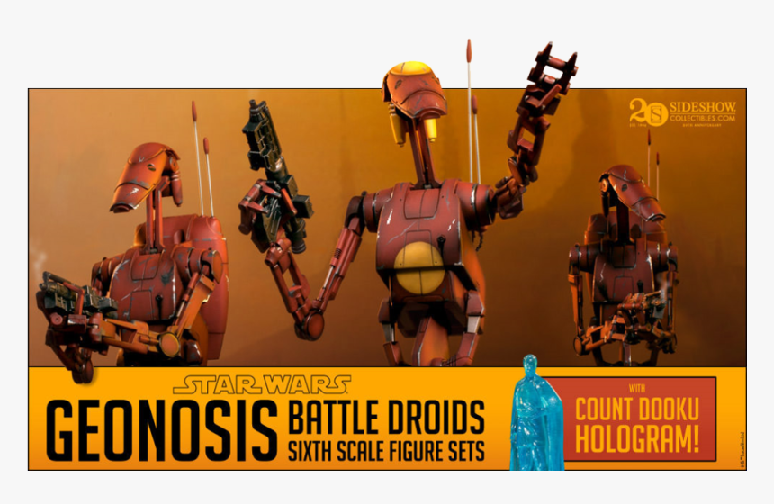 Sideshow Geonosis Battle Droids - Star Wars Geonosis Battle Droid, HD Png Download