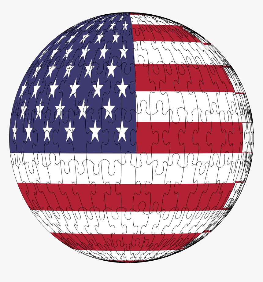 This Free Icons Png Design Of America Flag Sphere Jigsaw, Transparent Png