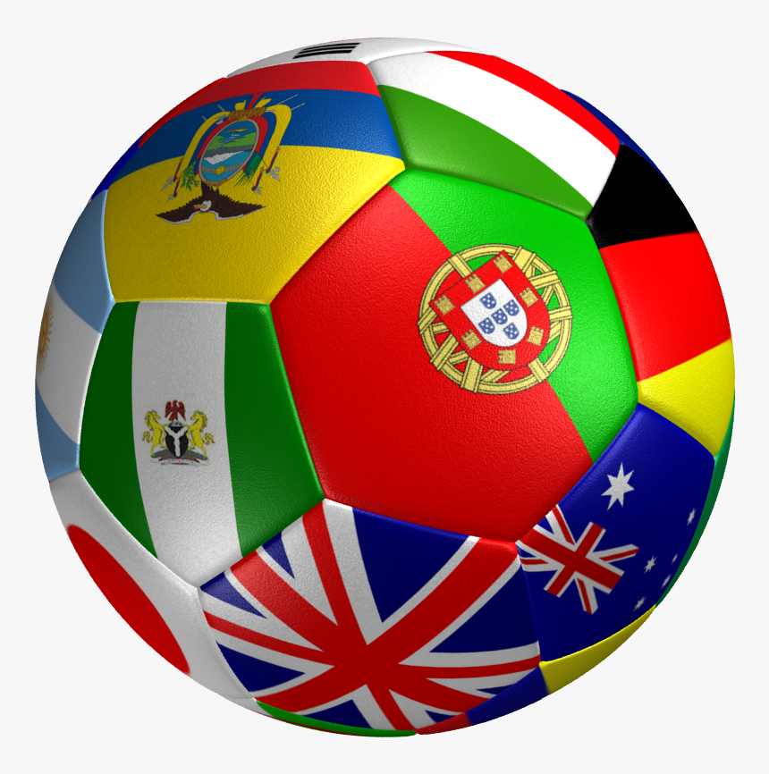 Football Ball With Flags, HD Png Download