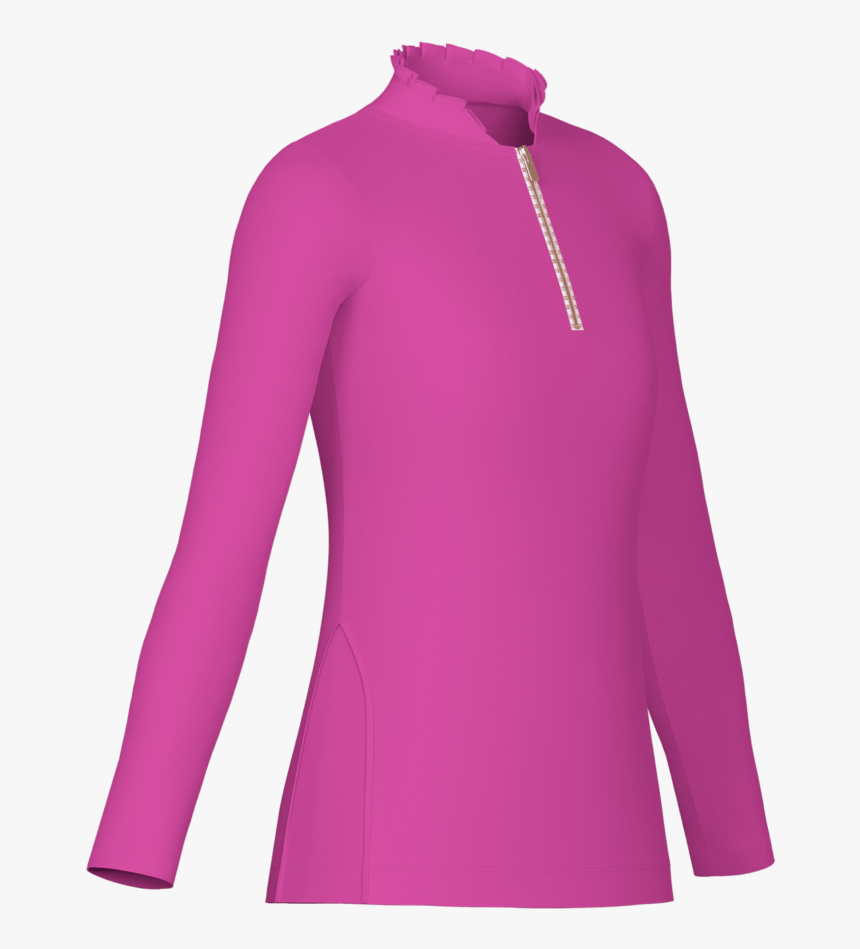 Long Sleeve Ruffle Collar Golf Shirt - Active Shirt, HD Png Download