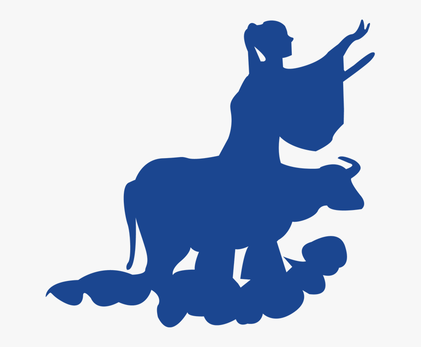 The Cowherd And The Weaver Girl Silhouette Dog Qixi - Black And White The Weaver Girl And Cowherd, HD Png Download