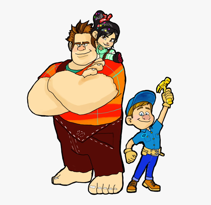 Ralph, Fix It Felix, Vanellope - Ralph Vanellope And Felix, HD Png Download