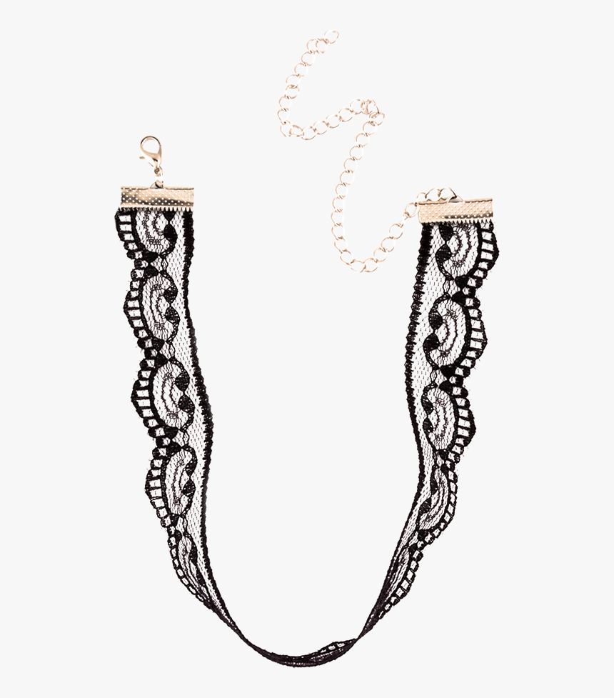 Necklaces Black Punk Adjustable Lace Choker Necklace - Necklace, HD Png Download