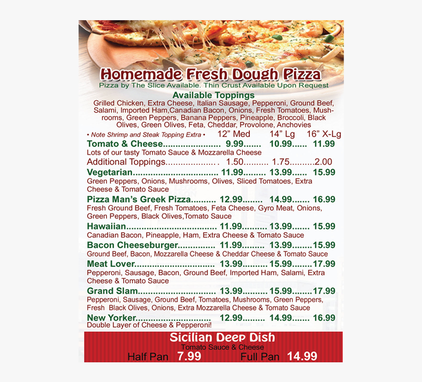 Fresh Dough Pizza - Fast Food, HD Png Download
