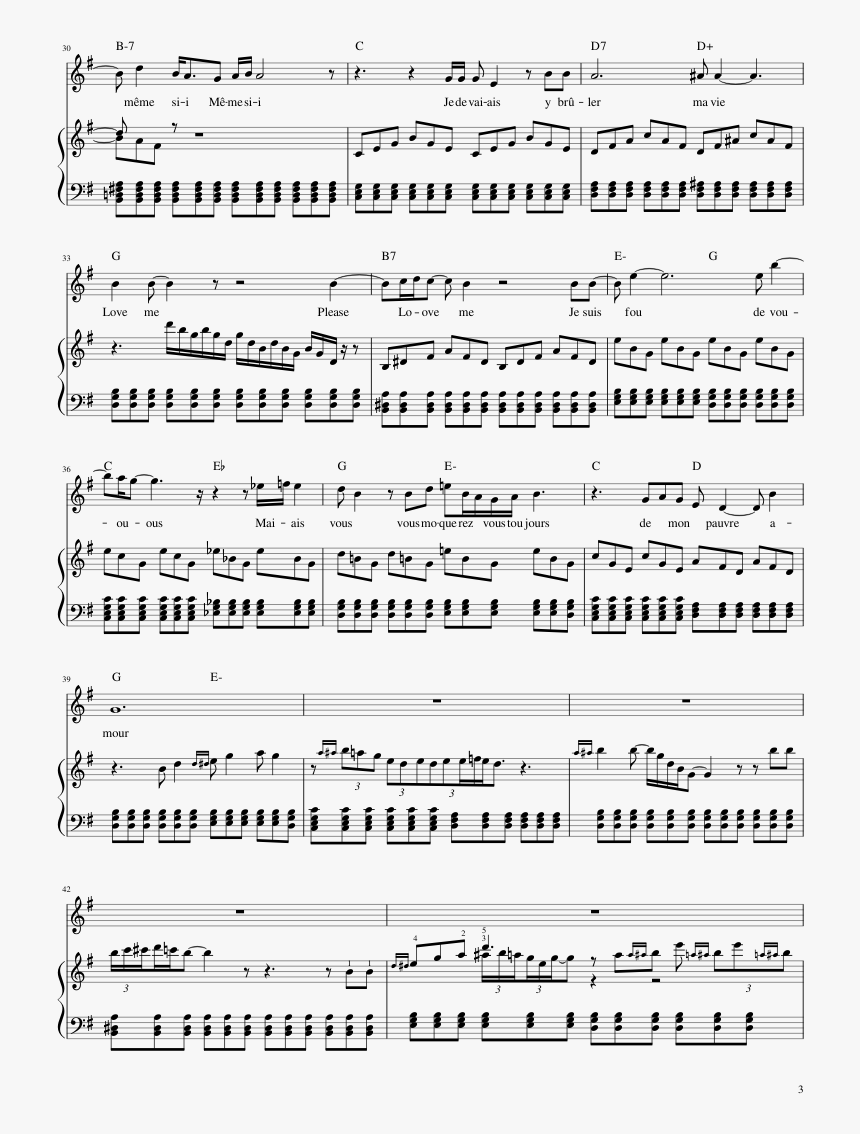 Love Me Please Love Me Music Sheet, HD Png Download