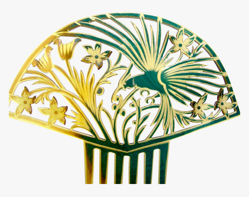 Large Art Deco Hair Comb Spanish Style With Figural, HD Png Download