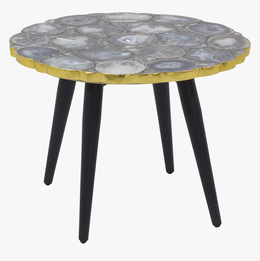 Silver Agate Stone Table - End Table, HD Png Download