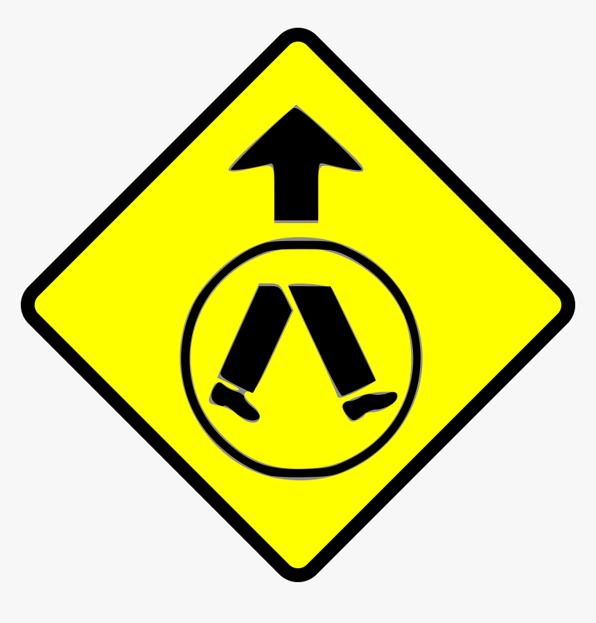 Caution-pedestrian Crossing Clip Arts - Pedestrian Crossing Road Sign Australia, HD Png Download