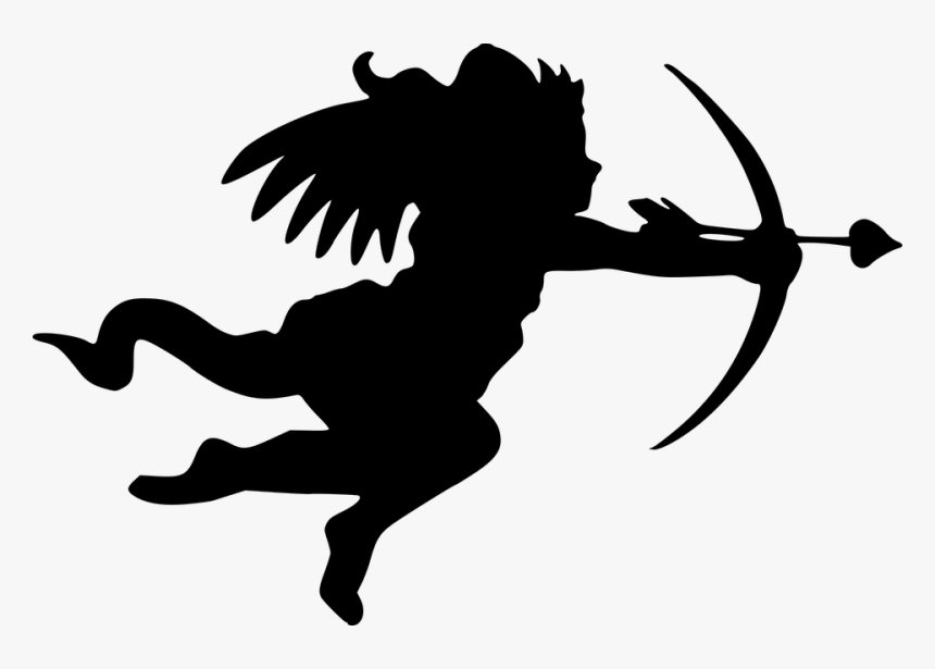 Silhouette, Angel, Cupid, Love, Arrow, Bow, Valentine - Simbolo Saguitario, HD Png Download