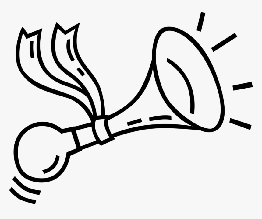 Vector Illustration Of Bicycle Air Horn With Christmas - Line Art, HD Png Download