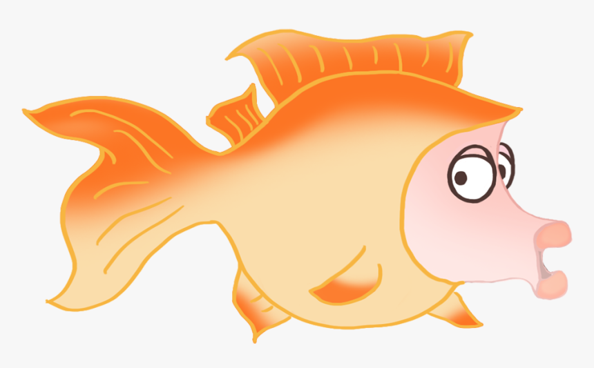 Funny Orange Cartoon Fish Drawing - Fish Hang Transparent Cartoon, HD Png Download