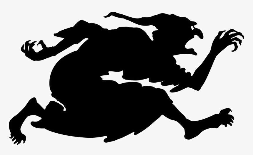 Witch, Woman, Silhouette, Evil, Female, Halloween - Heks Silhouette, HD Png Download