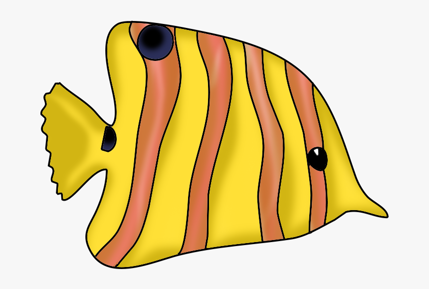 Yellow Orange Fish Clip Art - Colorful Cute Fish Clipart, HD Png Download