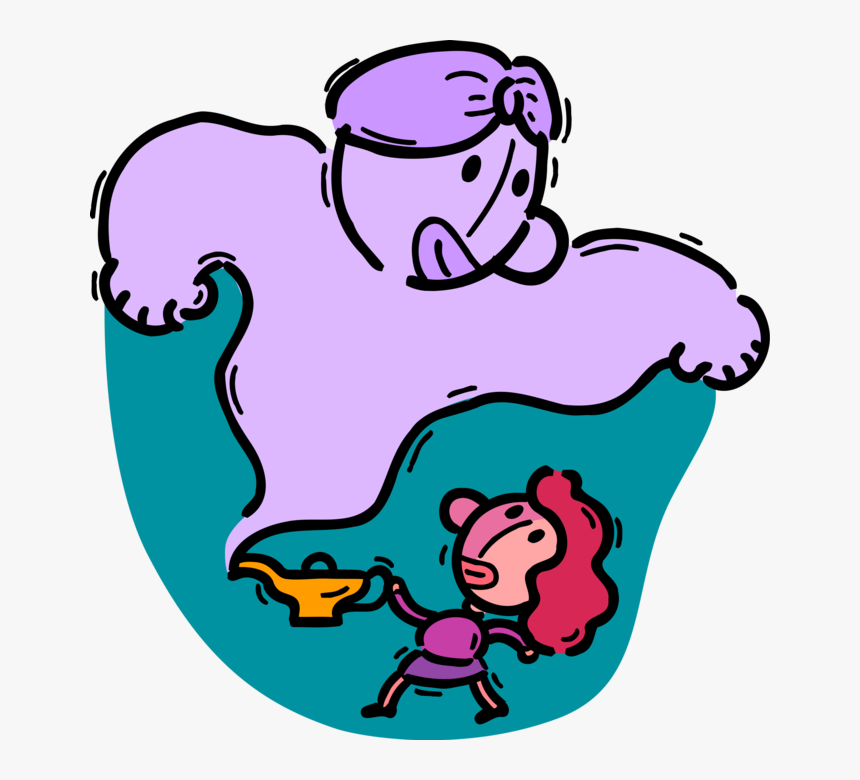 Vector Illustration Of Aladdin S Magic Lamp Conjures, HD Png Download