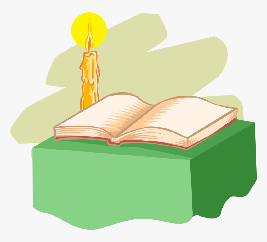 Vector Illustration Of Religious Good Book Holy Bible - Vector Bible With Candle Clipart, HD Png Download