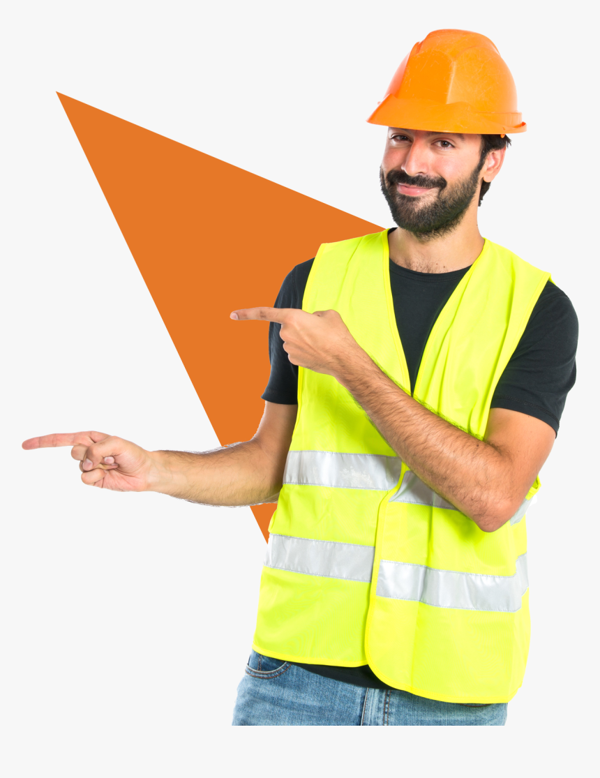 Need A Labour Or Tradie - Construction Man Pointing Png, Transparent Png