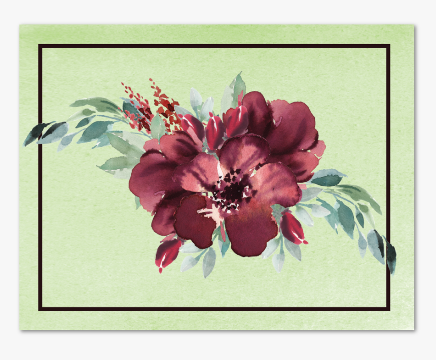 Burgundy Flowers Note Card 
								data-caption 
								class - Common Peony, HD Png Download