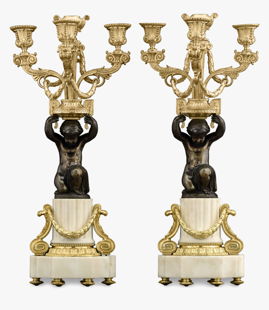 Louis Xvi Marble, Ormolu And Patinated Bronze Candelabra - Ormolu, HD Png Download