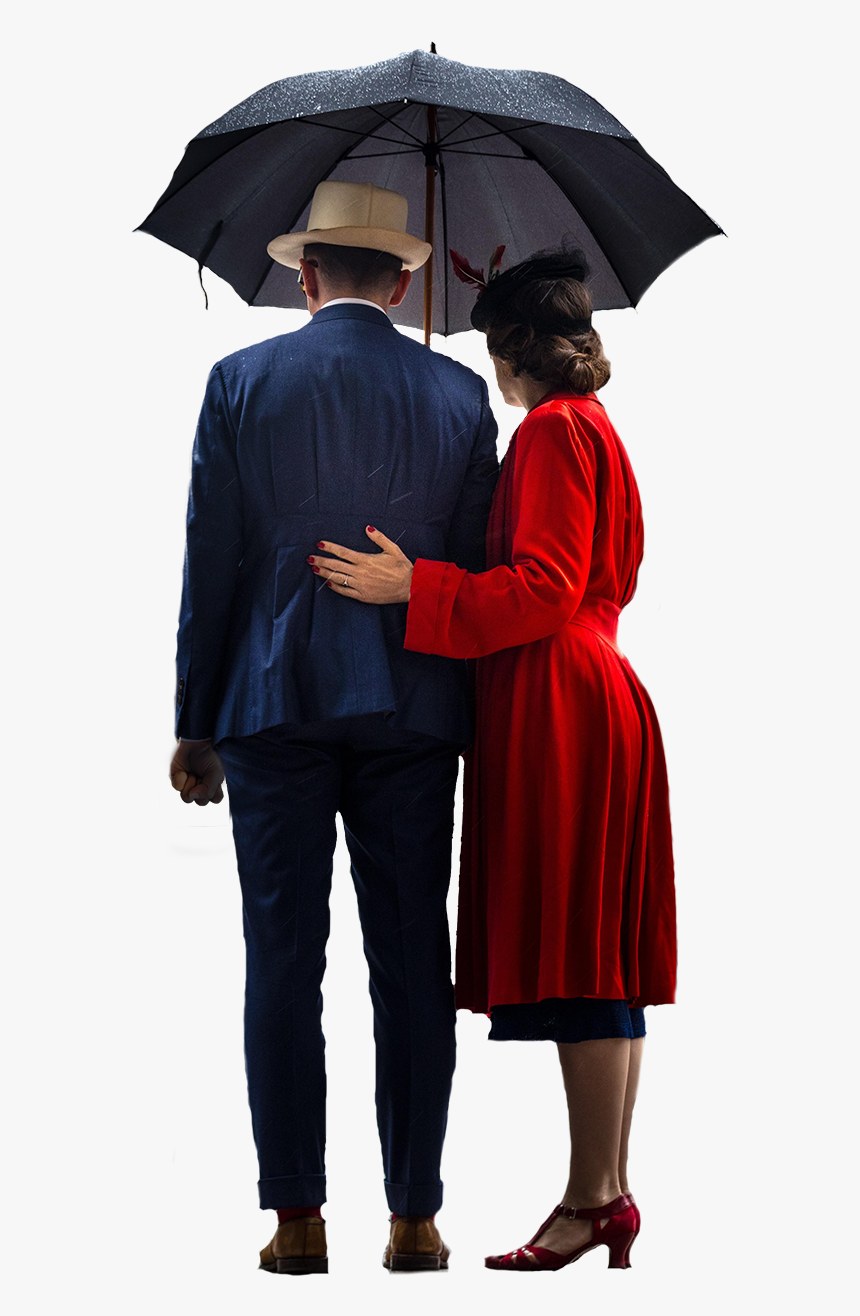 Personcouple Standing Under An Umbrella , Png Download - Human With Umbrella Png, Transparent Png