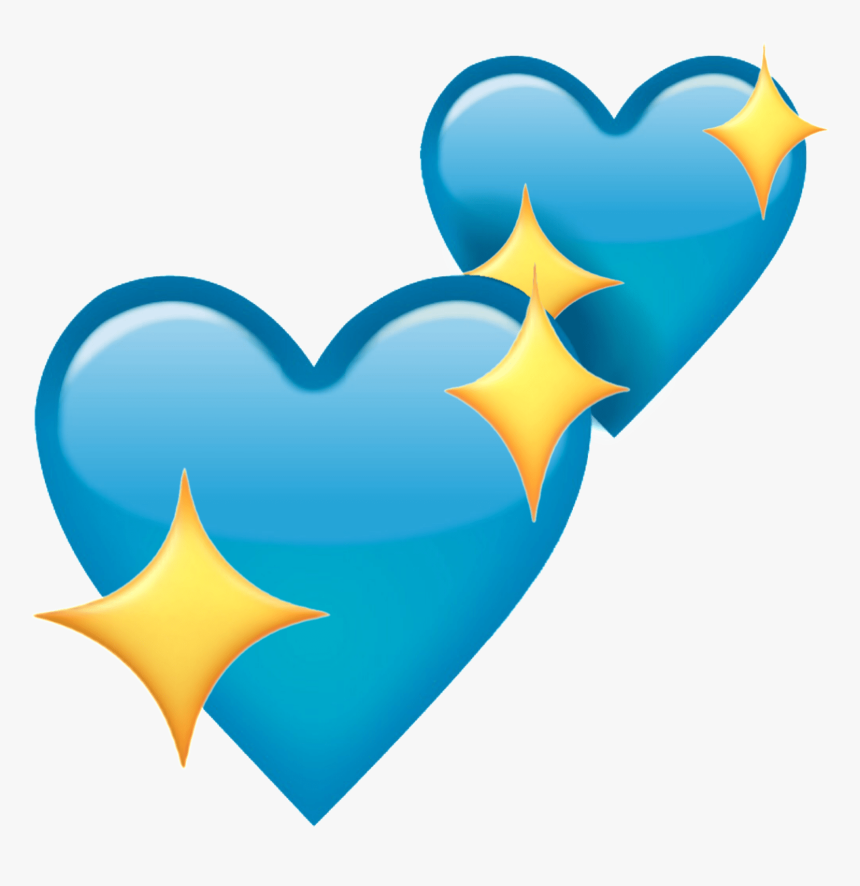 Emoji Transparent Sparkles - Blue Heart Emoji Transparent, HD Png Download