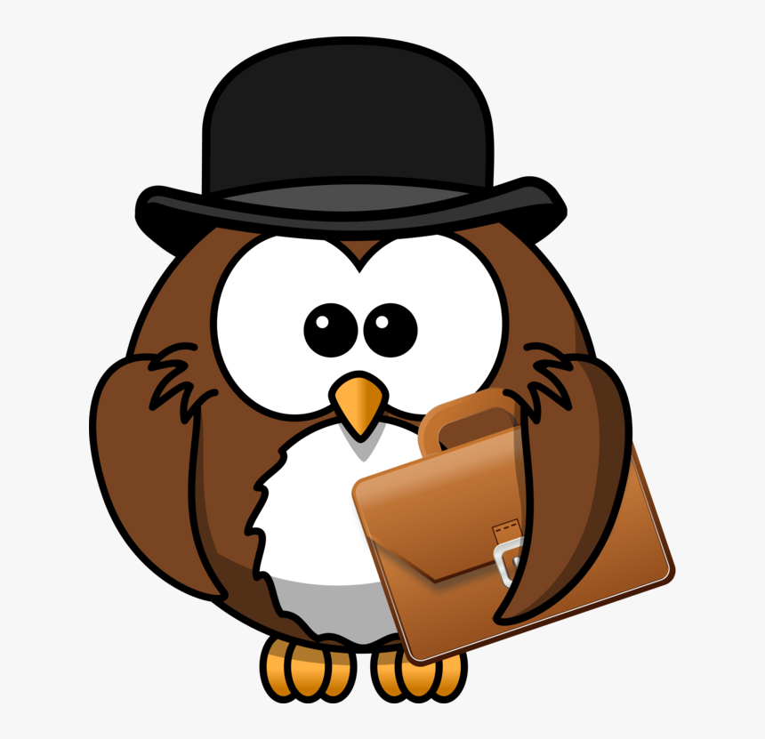 Owl,artwork,headgear - Owl With Hat Cartoon, HD Png Download