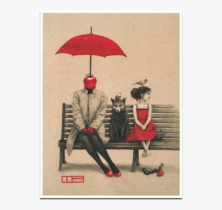 Red Umbrella Art Print, HD Png Download