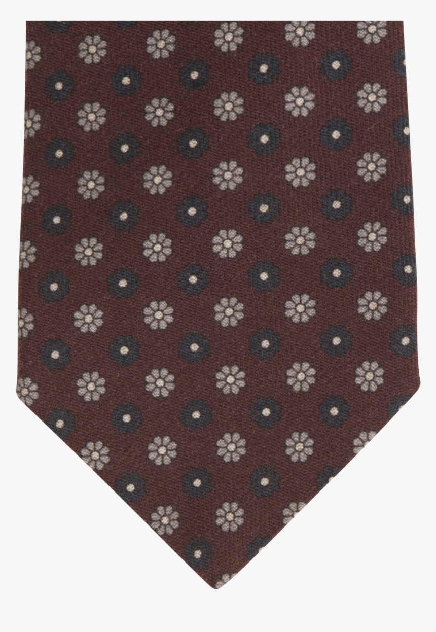 Burgundy Flower Printed Wool Tie 
 Title Burgundy Flower - Polka Dot, HD Png Download
