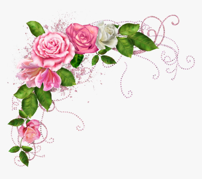 Transparent Daffodil Border Clipart - Roses For Border Png, Png Download