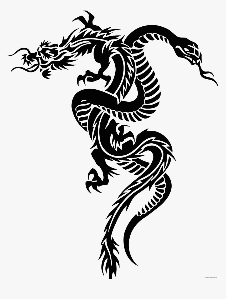 Snake Dragon Ouroboros Clip Art - Chinese Zodiac Snake Tattoo, HD Png Download