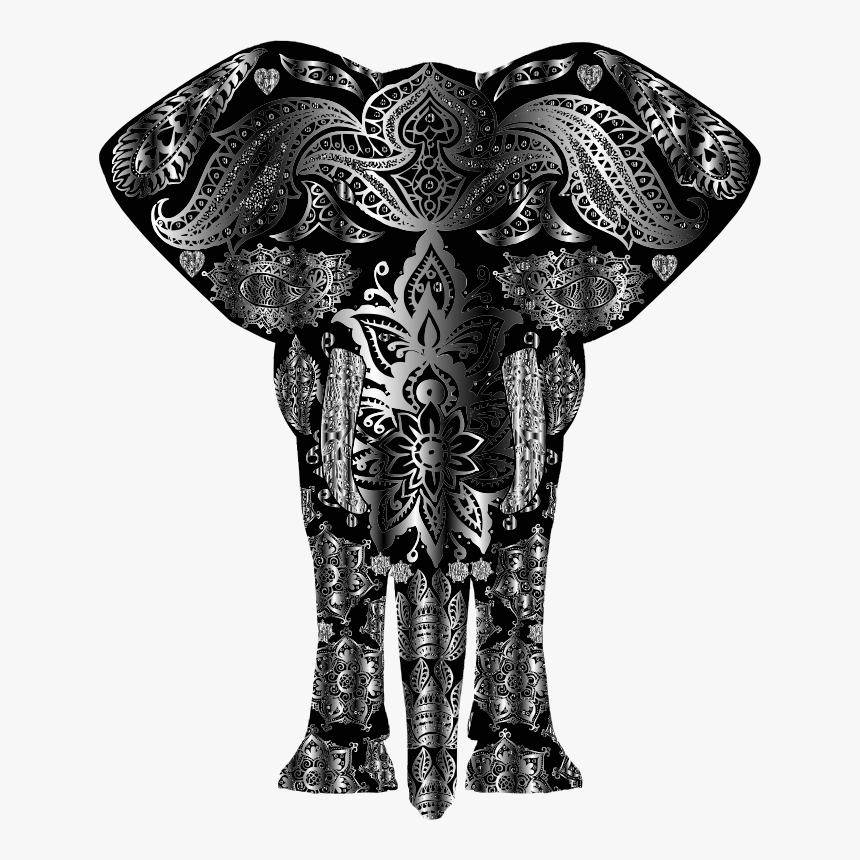 Metallic Floral Pattern Elephant - Logo Tame Impala Elephant, HD Png Download